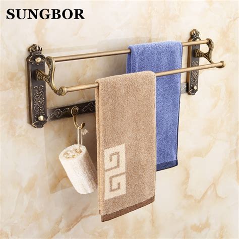 Antique Double Towel Bars Towel Holder Towel Rack Solid Brass Vintage