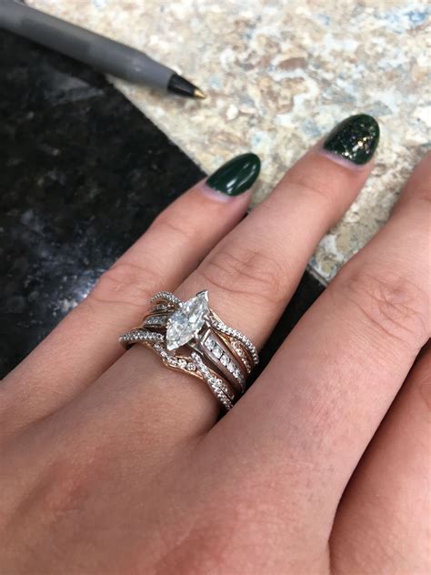 My Gorgeous Ring Rose Gold Guard Marquise Diamond Channel Setting