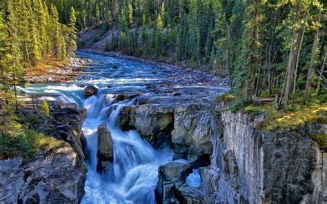 Sunwapta Falls In Jasper National Park Canada