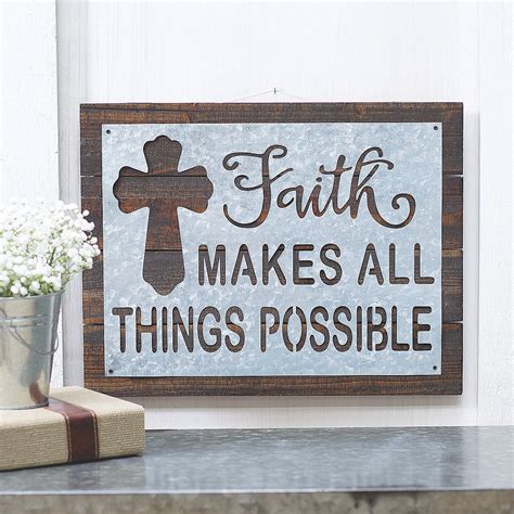 Faith Makes All Things Possible Wall Sign Home Decor 1 Piece Ebay