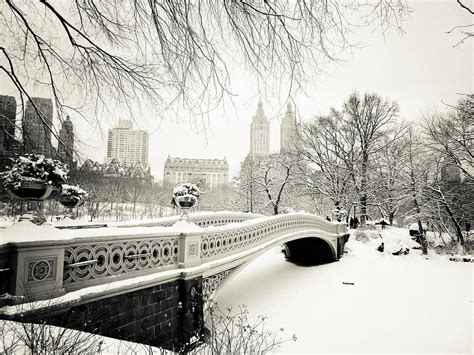 Winters Touch Bow Bridge Central Park New York City Photograph