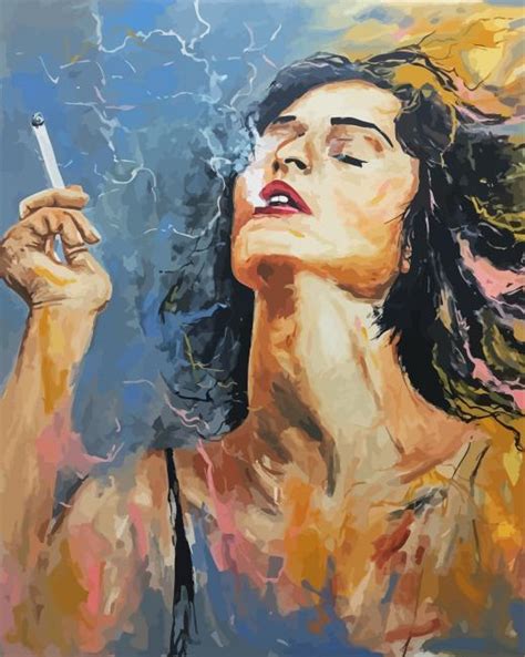 Girl Smoking Art Paint By Numbers Canvas Paint By Numbers