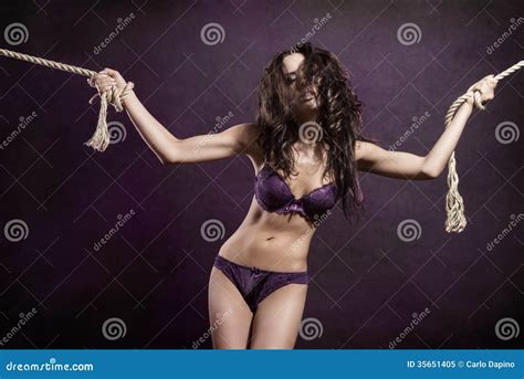 Hot Girl Tied By Rope Royalty Free Stock Photo Image