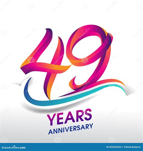 49th Years Anniversary Celebration Logo Birthday Vector Design Stock