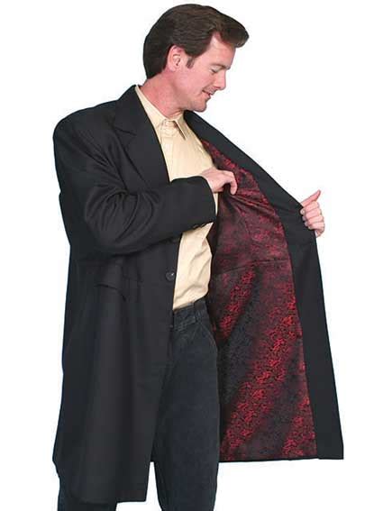 Wah Maker Highland Frock Coat Black With Red Dragon Lining Mens Old