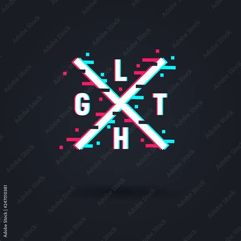 Vector Glitch Logo Vector Frame In Distorted Glitch Style Abstract