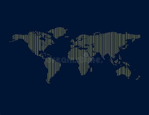 Mapa Del Mundo Rayado Abstracto Ejemplo Del Esquema Del Vector