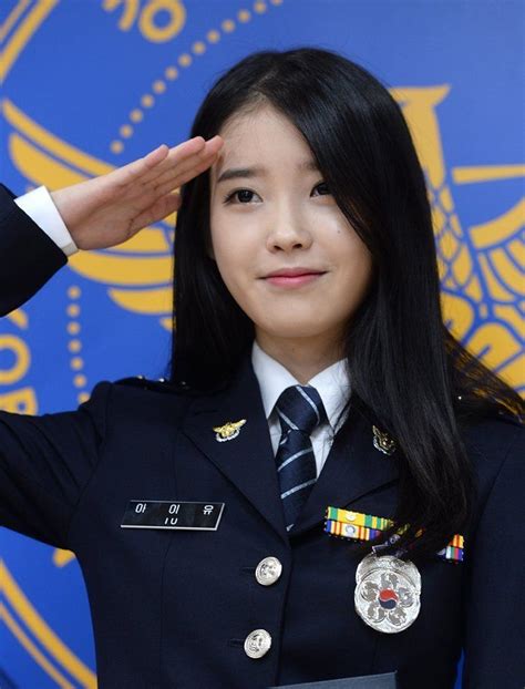 8 Gorgeous Photos Of Iu The Senior Police Officer Military Girl Cute Girl Face Women In Tie