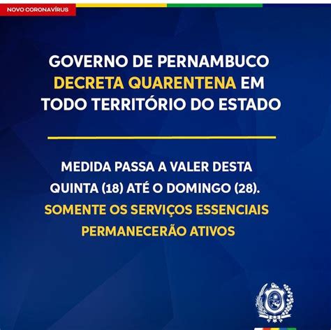 Blog Gota DÁgua Governo De Pernambuco Decreta Nova Quarentena