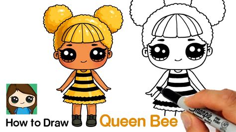 How To Draw Queen Bee 🐝 Lol Surprise Doll Youtube