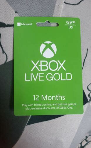 Microsoft Xbox Live Subscription 12 Month Gold Membership Card