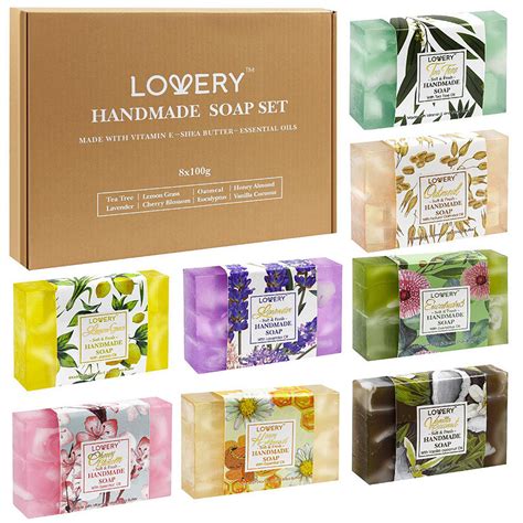 Handmade Soap Set 8 Piece Variety Pack Luxury Bath Soap T Box