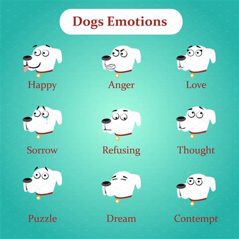Dog Emotions And Other Icons Animal Illustrations Creative Market