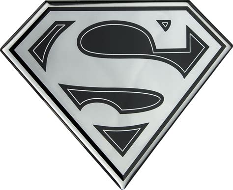 Superman Logo Black And Chrome Lensed Fan Emblem By Png