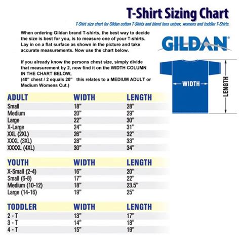 Gildan T Shirt Sizing Chart