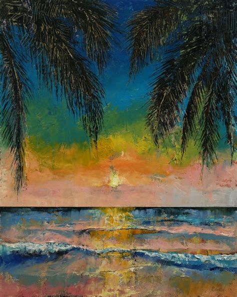 Tropical Sunset Art Print By Michael Creese Sunset Art Art Prints Art