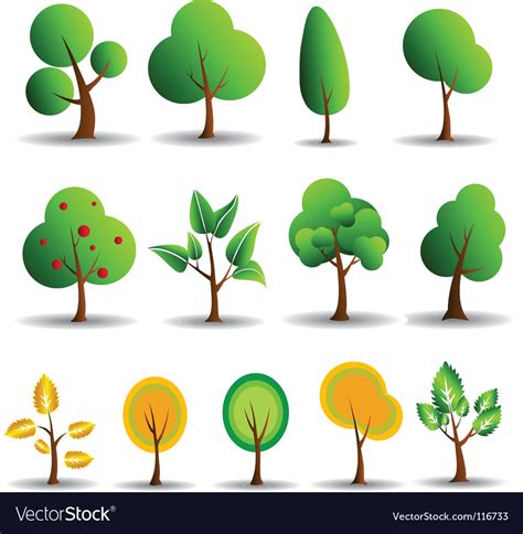 Tree Symbols Royalty Free Vector Image Vectorstock