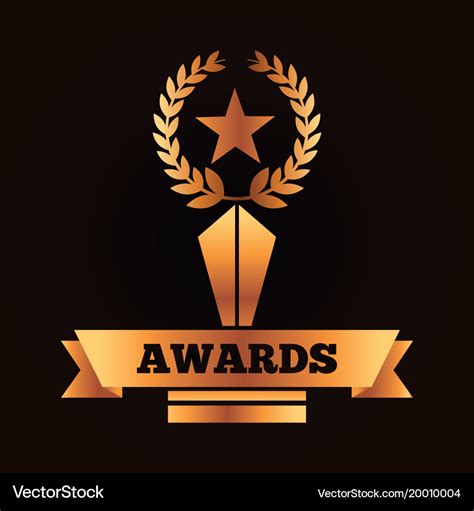Award Gold Star And Laurel Competition Banner Vector Image