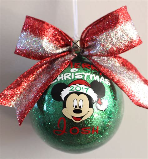 Mickey Mouse Ornament Merry Christmas Ornament With Name And Etsy