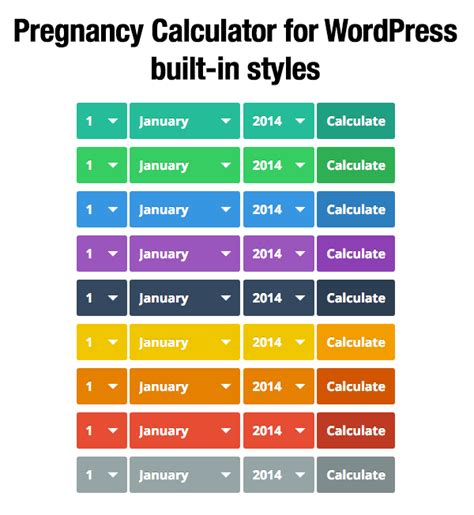 Use our free timezone calculator to find any dates. Pregnancy Due Date Calculator for WordPress + Add-ons by ...