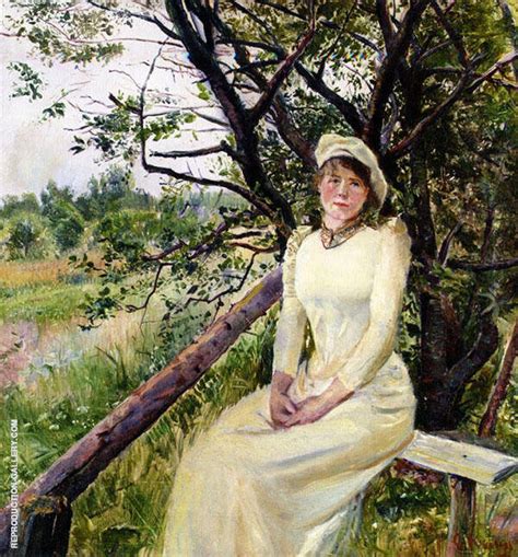 Young Woman On A Bench By Christian Krohg Oil Painting Reproduction