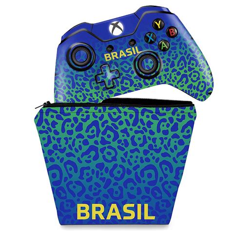 Kit Capa Case E Skin Xbox One Fat Controle Brasil Pop Arte Skins
