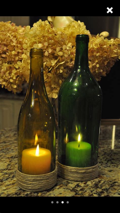 Wine Bottle Hurricanes For Candles Diy Wine Bottle Candles Wine Bottle