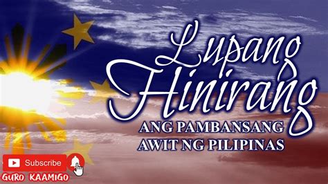 Lupang Hinirang Ang Pambansang Awit Ng Pilipinas Youtube