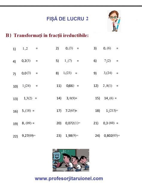 Formulele De Transformare A Fractiilor Zecimale In Fractii Ordinare