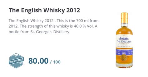 The English Whisky 2012 Ratings And Reviews Whiskybase
