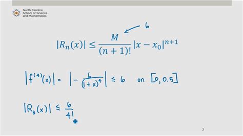 Remainder Estimation Theorem Lagrange Error Bound Example 2 Youtube