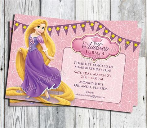 Rapunzel Tangled Invitation Printable For By Partyprintouts