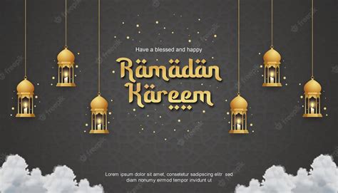 Premium Psd Ramadan Kareem Banner Design Modern Simple Islamic
