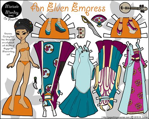 An Elven Empress A Paper Doll In Color • Paper Thin Personas Paper