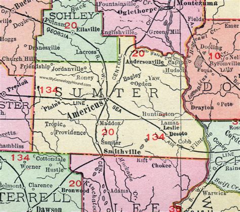 Sumter County Ga Zip Code Map Red Line