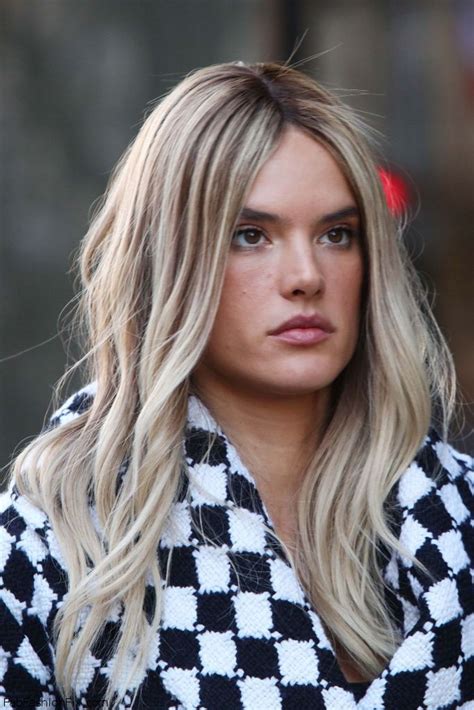 She combines the black bangs and the blonde ends into a look successfully. alessandra-ambrosio-blond-hair-paris-march-2016-6 | Fab ...