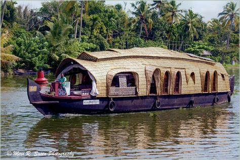 Cruising Houseboat Kettuvallam On Keralas Backwater In Alleppey
