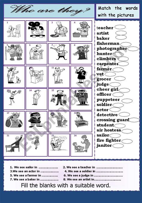 Who Are They Esl Worksheet By Jhansi