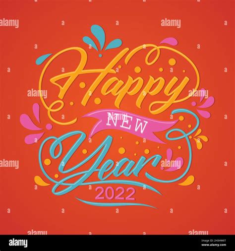 2022 Happy New Year Design Handdrawn Letter Invitations And Banner Or