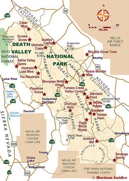 Death Valley National Park Map Map Of The World