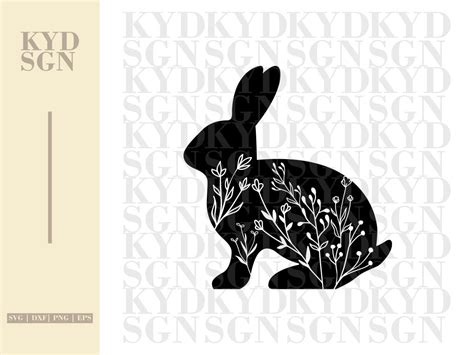 Floral Rabbit Silhouette Svg Vectorency