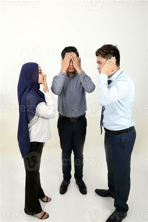 South east Asian Malay Chinese Man Woman facial expression stand do not