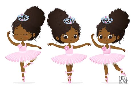 African American Ballerina Clipart By Lisitsaimage