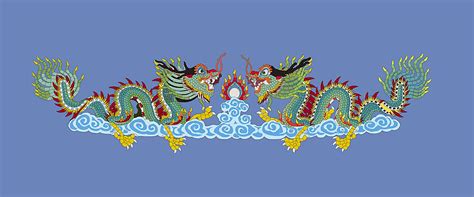 Vector Ilustration Of Chainese Dragon Symbol Animal Scale Sky Vector