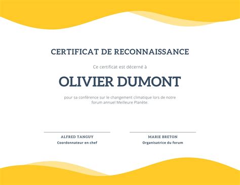 Certificat De Reconnaissance And Diplôme Modèles Gratuits Canva