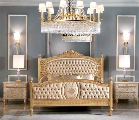 Start with a bed style and let the rest of the décor follow, or fall in love with a single piece and synchronize accordingly. Royal and Pure Golden Bedroom Furniture Set