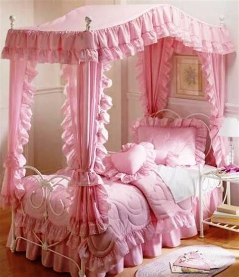 Fairytale Bedroom Girls Bed Canopy Pink Bedding Girl Beds