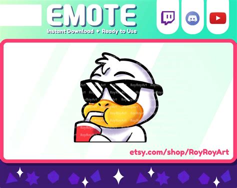 Twitch Emote Duck Sip Emoji Etsy Australia