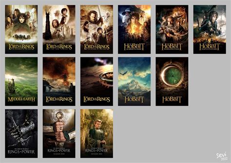 The Middle Earth Collection Gold And White Logo Versions Rplexposters