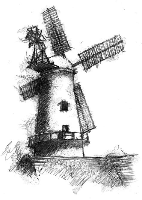 Windmill Seanbriggs Windmill Drawing Wind Art Windmill